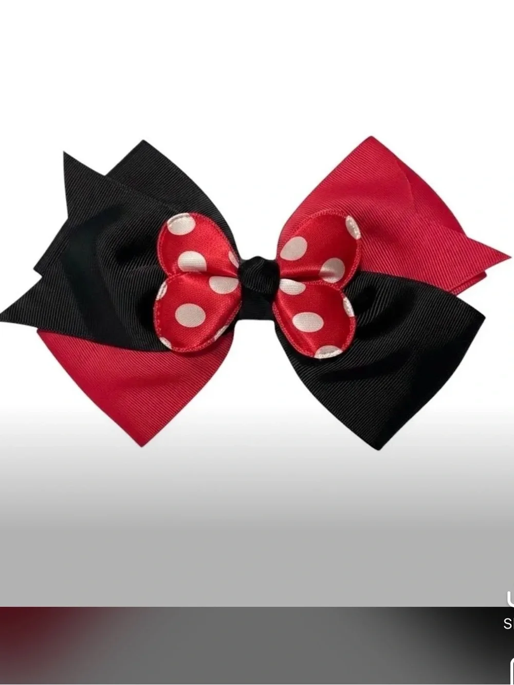 New BUNDLE of 2 Girls Minnie Mouse Hot Pink Layered‎ Bow Hair Clip Disney Parks